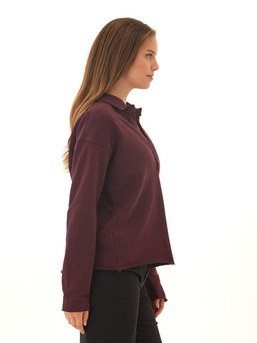 Lucetta Cotton Blend Terry Collar Top Threads 4 Thought