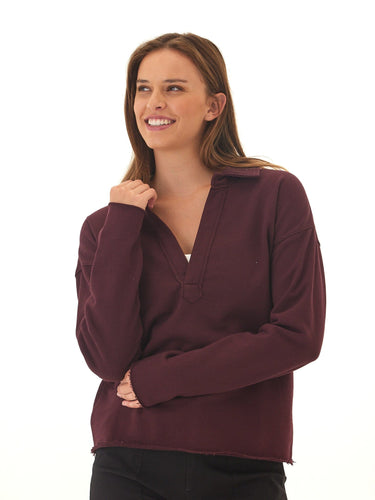 Lucetta Cotton Blend Terry Collar Top Threads 4 Thought