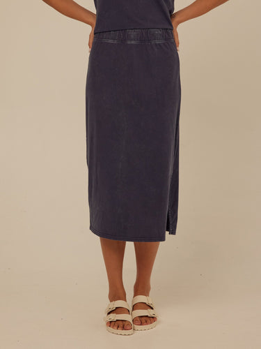 Adella Mineral Wash Eco Jersey Midi Skirt Womens Bottoms Skirt Threads 4 Thought