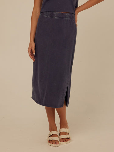 Adella Mineral Wash Eco Jersey Midi Skirt Womens Bottoms Skirt Threads 4 Thought