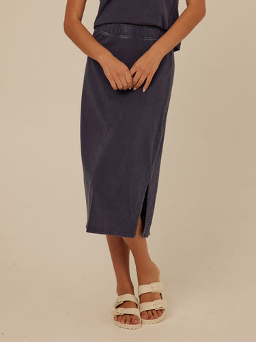 Adella Mineral Wash Eco Jersey Midi Skirt Womens Bottoms Skirt Threads 4 Thought