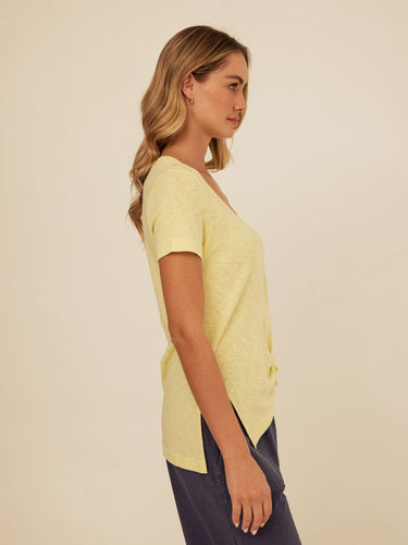 Norma Textured Slub Jersey Knotted Tee Womens Tops Short Tee Threads 4 Thought