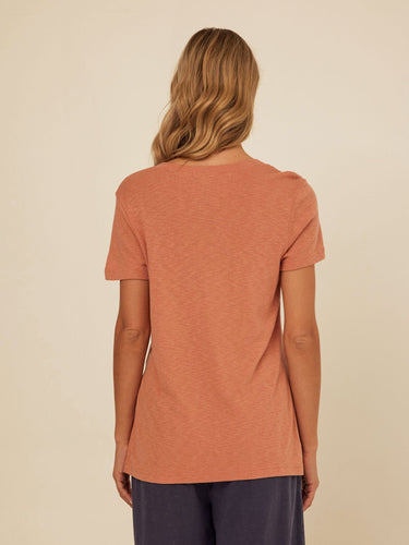 Norma Textured Slub Jersey Knotted Tee Womens Tops Short Tee Threads 4 Thought