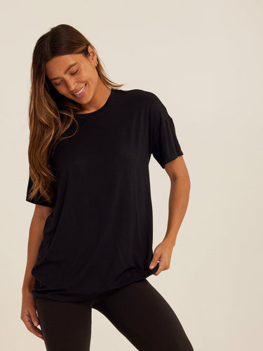 Andie Tencel Jersey Relaxed Tee Womens Tops Short Tee Threads 4 Thought