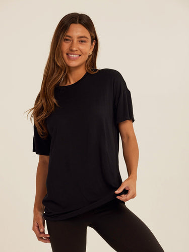 Andie Tencel Jersey Relaxed Tee Womens Tops Short Tee Threads 4 Thought