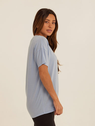 Andie Tencel Jersey Relaxed Tee Womens Tops Short Tee Threads 4 Thought