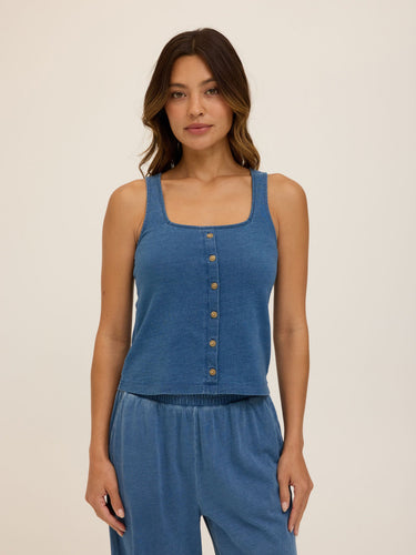 Jamila Indigo Jersey Tank Womens Tops Tanks Threads 4 Thought