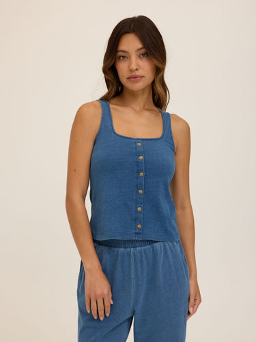 Jamila Indigo Jersey Tank Womens Tops Tanks Threads 4 Thought