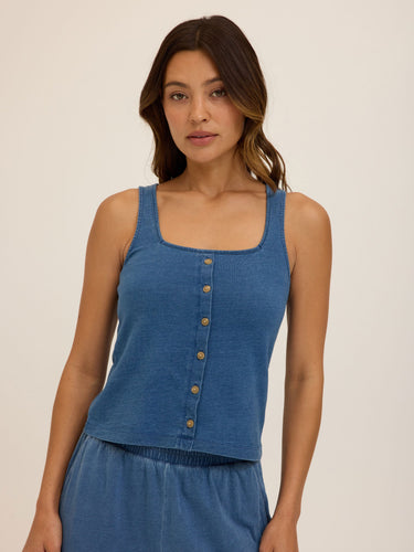Jamila Indigo Jersey Tank Womens Tops Tanks Threads 4 Thought