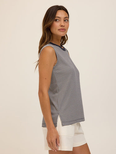 Nazeera Micro Stripe Feather Rib Tank Threads 4 Thought