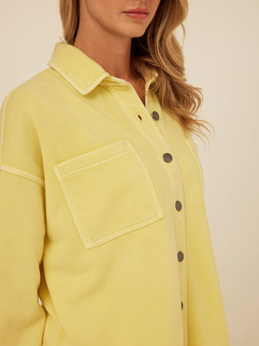 Blaire Mineral Wash Fleece Button-Down Womens Tops Long Shirt Threads 4 Thought