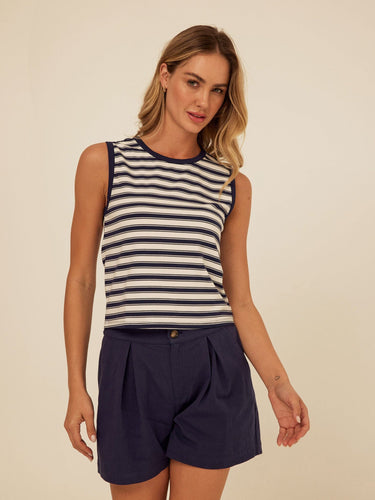Emilia Stripe Eco Jersey Tank Womens Tops Tanks Threads 4 Thought