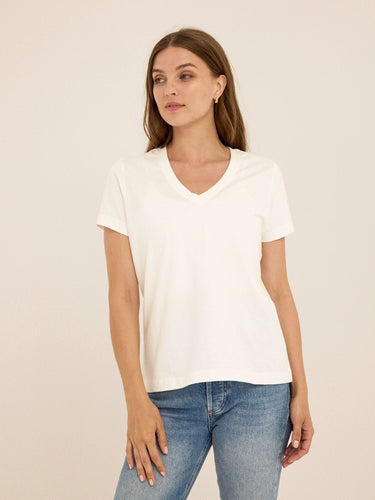 Aria Organic Cotton V-Neck Tee Womens Tops Short Tee Threads 4 Thought