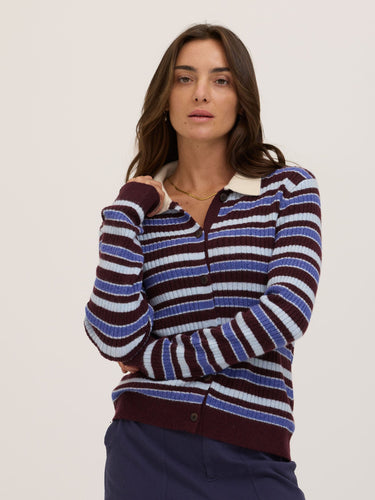 Kimmy Sonoma Stripe Cozy Rib Knit Sweater Womens Outerwear Sweater Threads 4 Thought