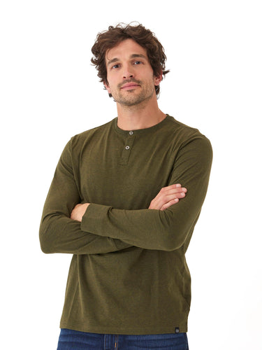 Baseline Long Sleeve Triblend Henley Mens Tops Tshirt Long Henley Threads 4 Thought