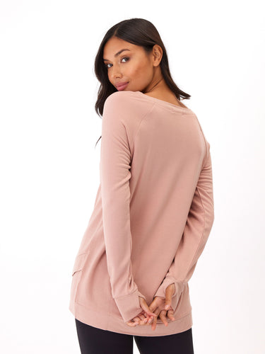 Leanna Feather Fleece Tunic Womens Outerwear Sweatshirt Threads 4 Thought