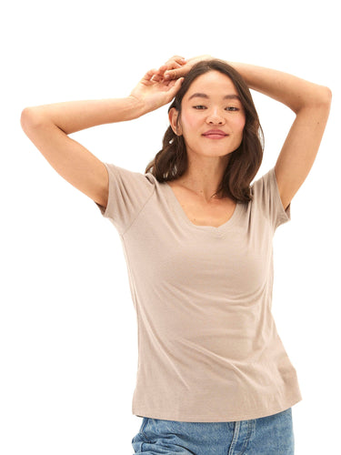 Pattie Triblend V-Neck Tee Womens Tops Short Tee Threads 4 Thought