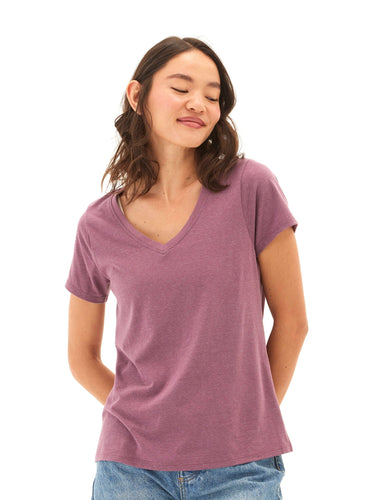 Pattie Triblend V-Neck Tee Womens Tops Short Tee Threads 4 Thought