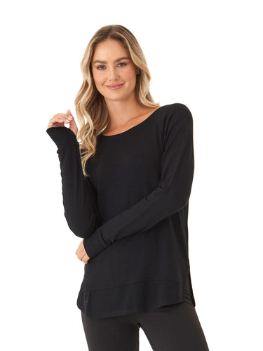 Leelu Feather Fleece Raglan Pullover Womens Tops Long Tee Threads 4 Thought