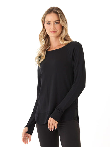 Leelu Feather Fleece Raglan Pullover Womens Tops Long Tee Threads 4 Thought