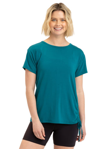 Nia Side Ruched Jersey Tee Womens Tops Short Threads 4 Thought