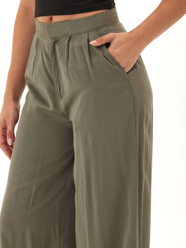 Samirah EcoVero Woven Pleated Wide Leg Pant Womens Bottoms Pants Threads 4 Thought