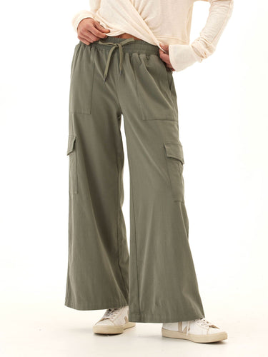 Eila Stretch Twill Wide Leg Cargo Pant Womens Bottoms Pants Threads 4 Thought