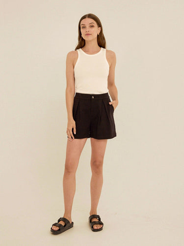 Selene Stretch Twill Pleated Short Womens Bottoms Shorts Threads 4 Thought