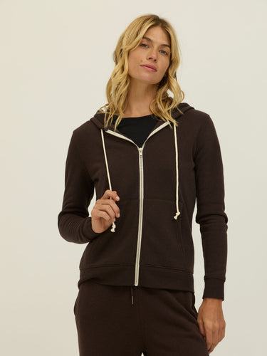 Core Triblend Fleece Classic Zip Hoodie Womens Outerwear Sweatshirt Threads 4 Thought