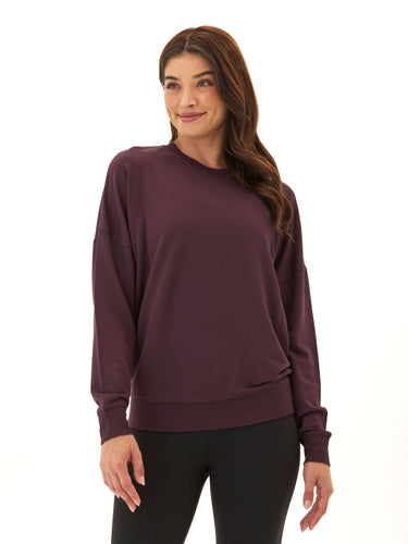 Cathy Feather Fleece Boyfriend Fit Pullover Womens Tops Long Tee Threads 4 Thought