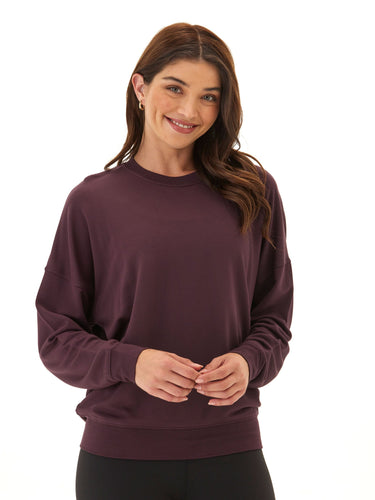 Cathy Feather Fleece Boyfriend Fit Pullover Womens Tops Long Tee Threads 4 Thought