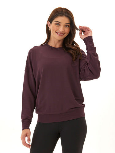 Cathy Feather Fleece Boyfriend Fit Pullover Womens Tops Long Tee Threads 4 Thought