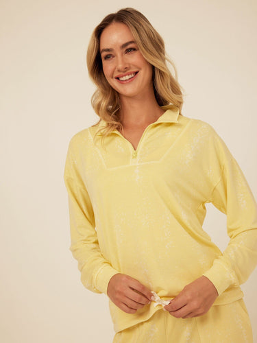 Nyla Spray Wash Modal Terry Half-Zip Pullover Womens Outerwear Sweatshirt Threads 4 Thought