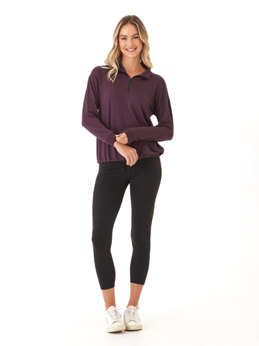 Nyla Feather Fleece Half Zip Pullover Womens Outerwear Sweatshirt Threads 4 Thought