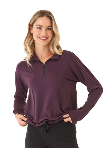 Nyla Feather Fleece Half Zip Pullover Womens Outerwear Sweatshirt Threads 4 Thought