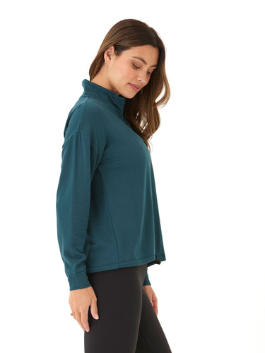 Nyla Feather Fleece Half Zip Pullover Womens Outerwear Sweatshirt Threads 4 Thought