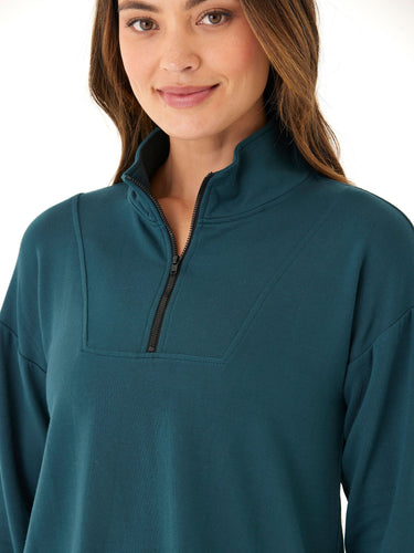 Nyla Feather Fleece Half Zip Pullover Womens Outerwear Sweatshirt Threads 4 Thought
