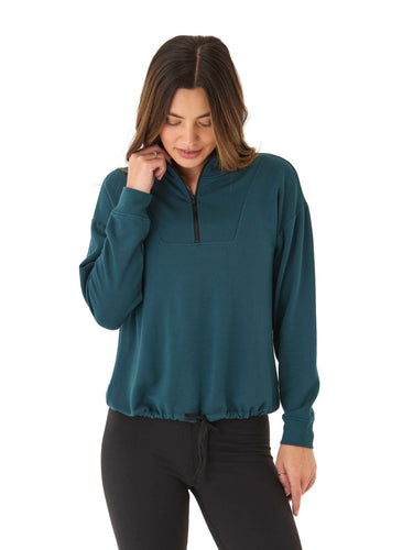 Nyla Feather Fleece Half Zip Pullover Womens Outerwear Sweatshirt Threads 4 Thought