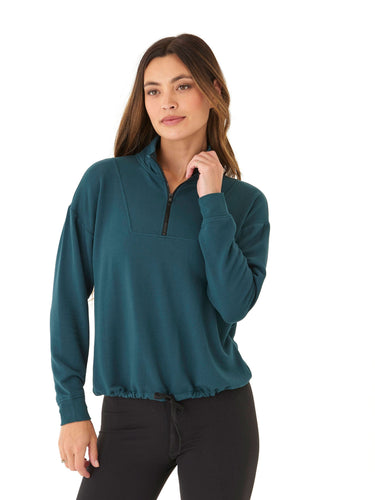 Nyla Feather Fleece Half Zip Pullover Womens Outerwear Sweatshirt Threads 4 Thought