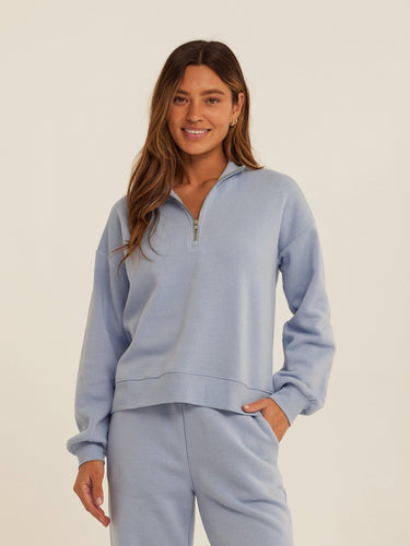 Constance Triblend Fleece Half Zip Pullover Womens Outerwear Sweatshirt Threads 4 Thought