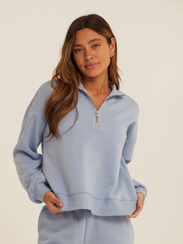 Constance Triblend Fleece Half Zip Pullover Womens Outerwear Sweatshirt Threads 4 Thought