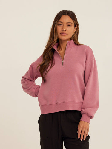 Constance Triblend Fleece Half Zip Pullover Womens Outerwear Sweatshirt Threads 4 Thought