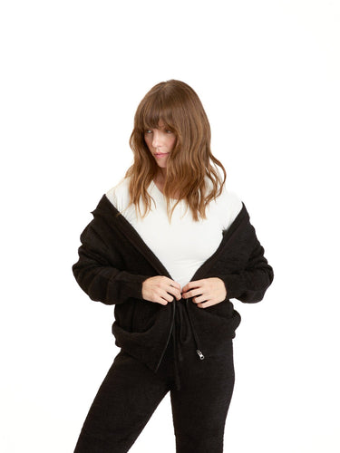 Alyce Fuzzy Knit Hoodie Womens Outerwear Sweater Threads 4 Thought
