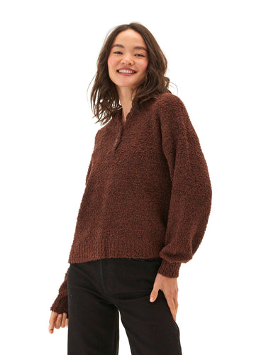 Tanisha Boucle Henley Hoodie Womens Outerwear Sweater Threads 4 Thought