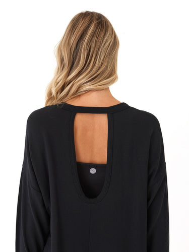 Raylin Feather Fleece Back Detail Top Womens Tops Long Tee Threads 4 Thought