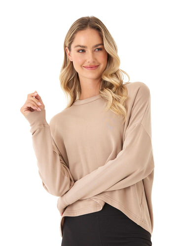 Raylin Feather Fleece Back Detail Top Womens Tops Long Tee Threads 4 Thought