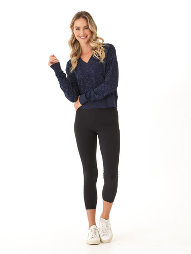 Elyzza Rhythm Slub V-Neck Pullover Womens Tops Long Tee Threads 4 Thought