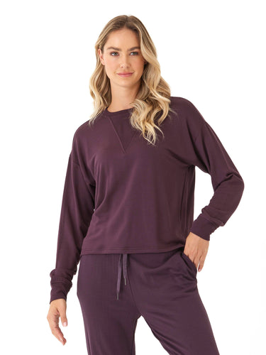 Darby Feather Fleece Panel Pullover Womens Tops Long Tee Threads 4 Thought