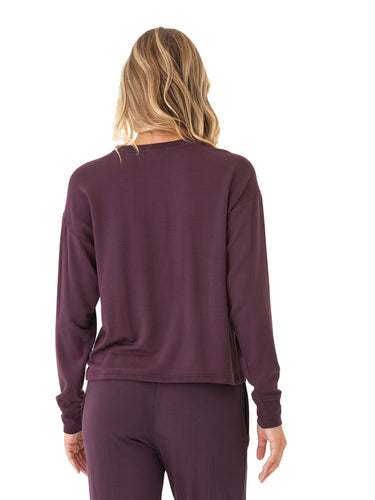 Darby Feather Fleece Panel Pullover Womens Tops Long Tee Threads 4 Thought