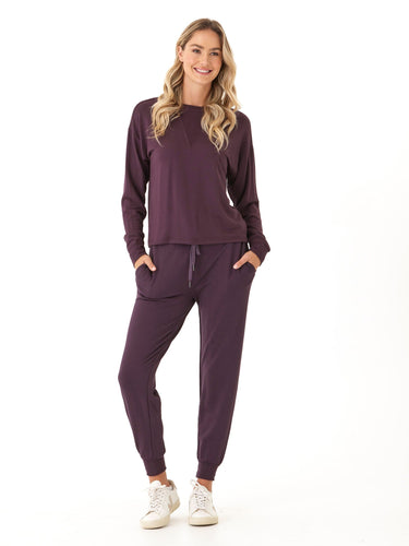 Darby Feather Fleece Panel Pullover Womens Tops Long Tee Threads 4 Thought